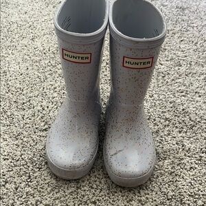 Hunter Gray and Gold Rain & Snow Boots with Metallic Sheen